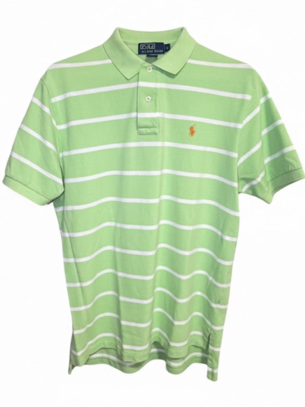 Ralph Lauren Men’s Striped Polo | Light Green & White | Large